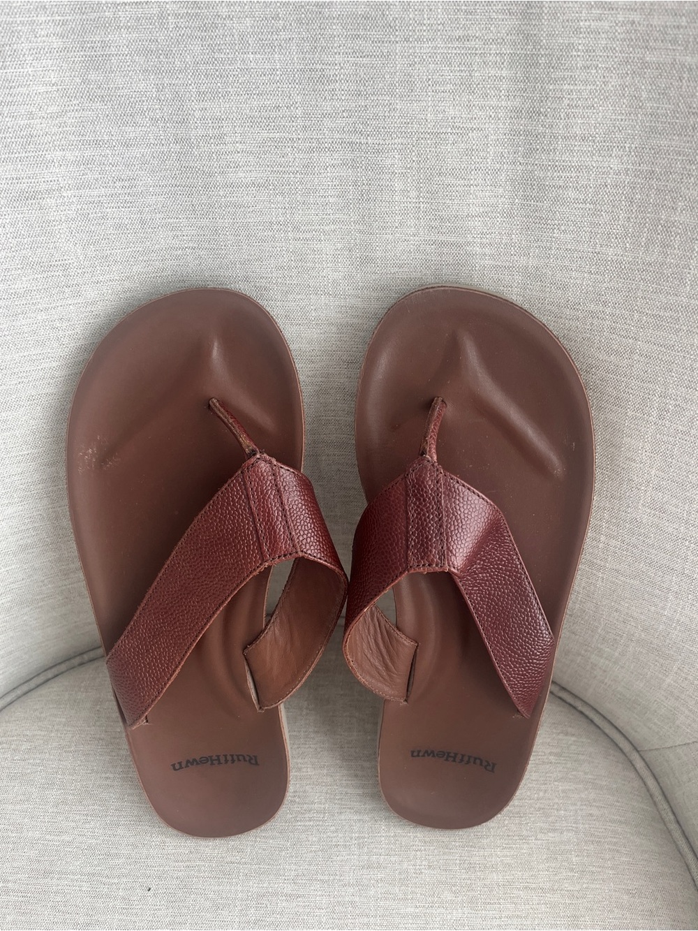 Ruff Hewn Russel Casual Leather Flip Flop Sandals - Women's Size 9
